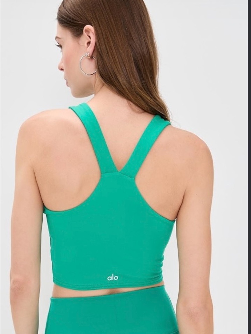 ALO Yoga Teal Racerback Crop Tank